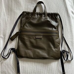 Bottega Veneta Green Leather Backpack